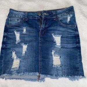 Ripped Jean skirt